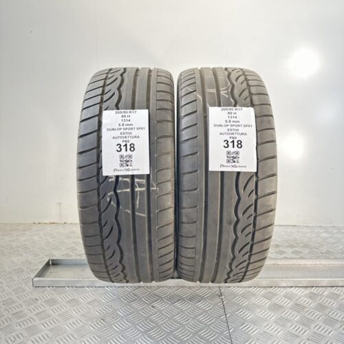Pneumatici Usati 205 50 R17 89H Dunlop Sport SP01 85% Estive