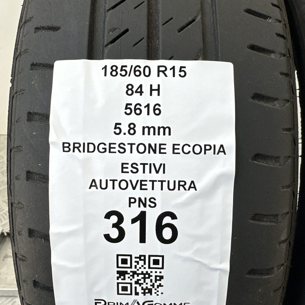 Pneumatici Usati 185 60 R15 84H Bridgestone Ecopia 83% Estive | Gomme Usate | PrimaGomme.it Pneumatici Usati 185 60 R15 84H Bridgestone Ecopia 83% Estive - immagine 3