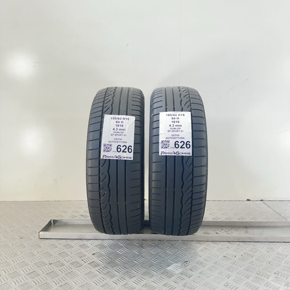 Pneumatici Usati 185 60 R15 84H Dunlop SP Sport 01 Estive | Gomme Usate | PrimaGomme.it Pneumatici Usati 185 60 R15 84H Dunlop SP Sport 01 Estive