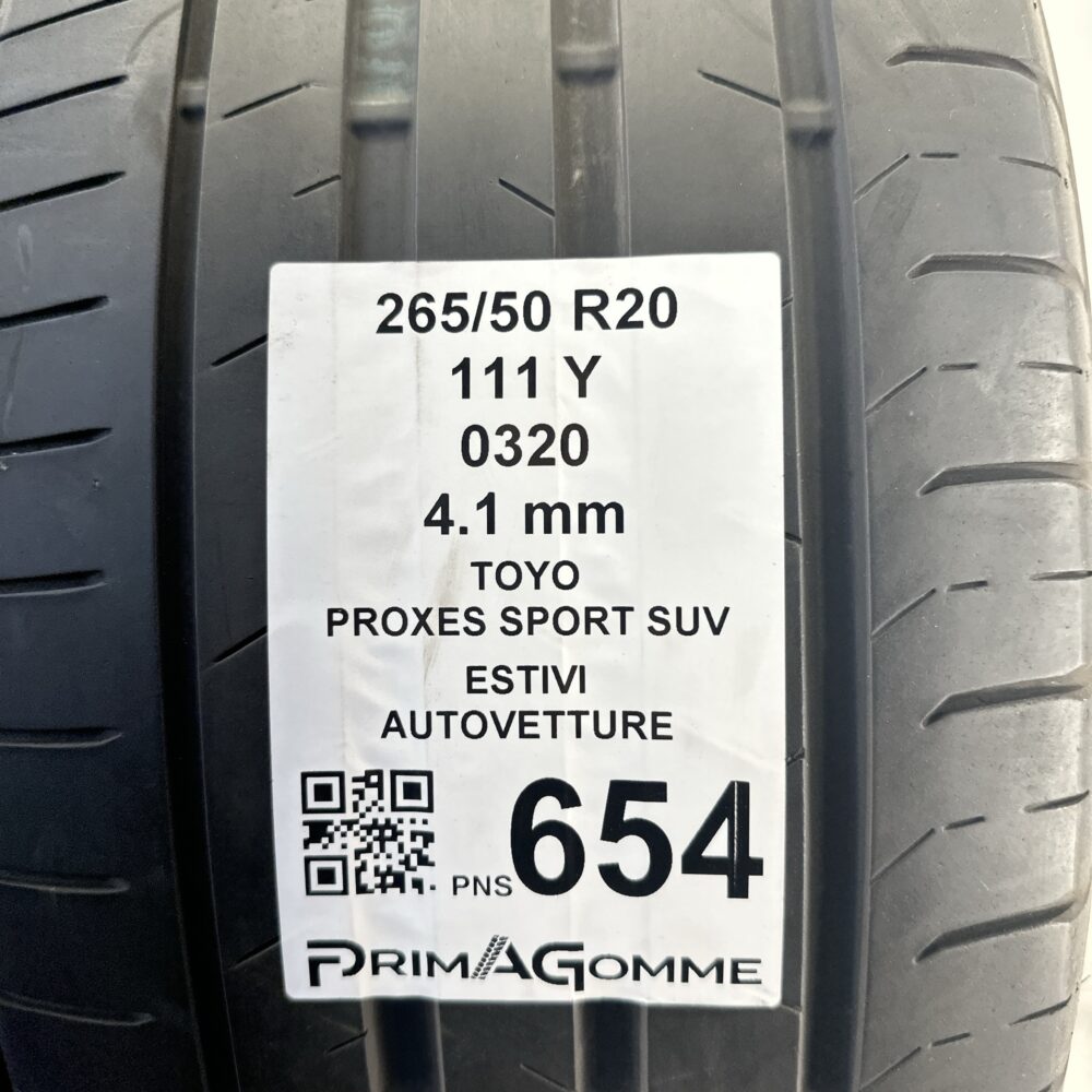 Pneumatici Usati 265 50 R20 111Y Toyo Proxes Sport SUV Estive | Gomme Usate | PrimaGomme.it Pneumatici Usati 265 50 R20 111Y Toyo Proxes Sport SUV Estive - immagine 3
