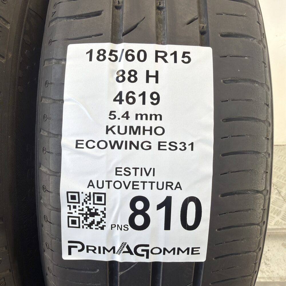 Pneumatici Usati 185 60 R15 88H Kumho Ecowing ES31 77% Estive | Gomme Usate | PrimaGomme.it Pneumatici Usati 185 60 R15 88H Kumho Ecowing ES31 77% Estive - immagine 3