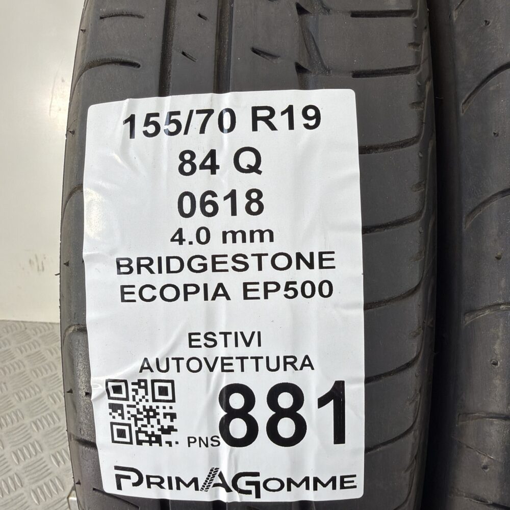 Gomme Usate 155 70 R19 84Q Bridgestone Ecopia EP500 Estive | Gomme Usate | PrimaGomme.it Gomme Usate 155 70 R19 84Q Bridgestone Ecopia EP500 Estive - immagine 3