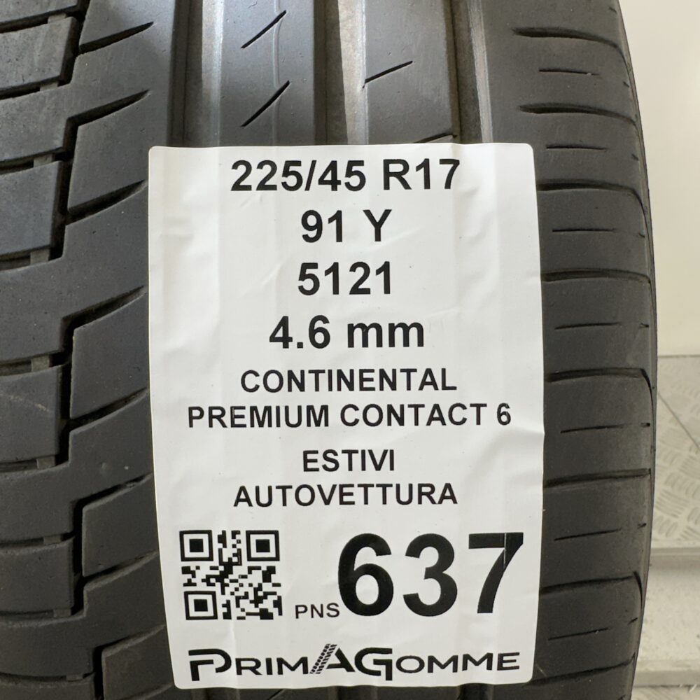 Pneumatici Usati 225 45 R17 91Y Continental Premium Contact 6 Estive | Gomme Usate | PrimaGomme.it Pneumatici Usati 225 45 R17 91Y Continental Premium Contact 6 Estive - immagine 3