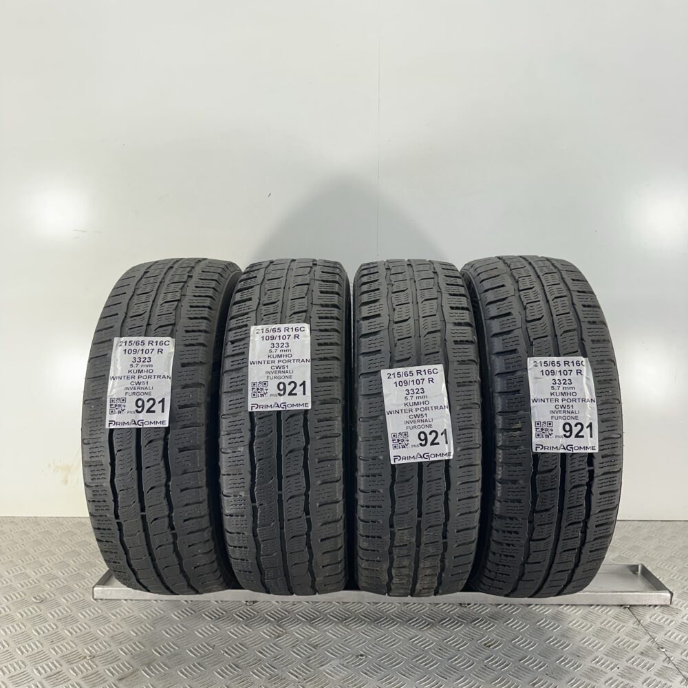 Pneumatici Usati 215 65 R16C 109 107R Kumho Winter Portran CW51 81% Invernali | Gomme Usate | PrimaGomme.it Pneumatici Usati 215 65 R16C 109 107R Kumho Winter Portran CW51 81% Invernali