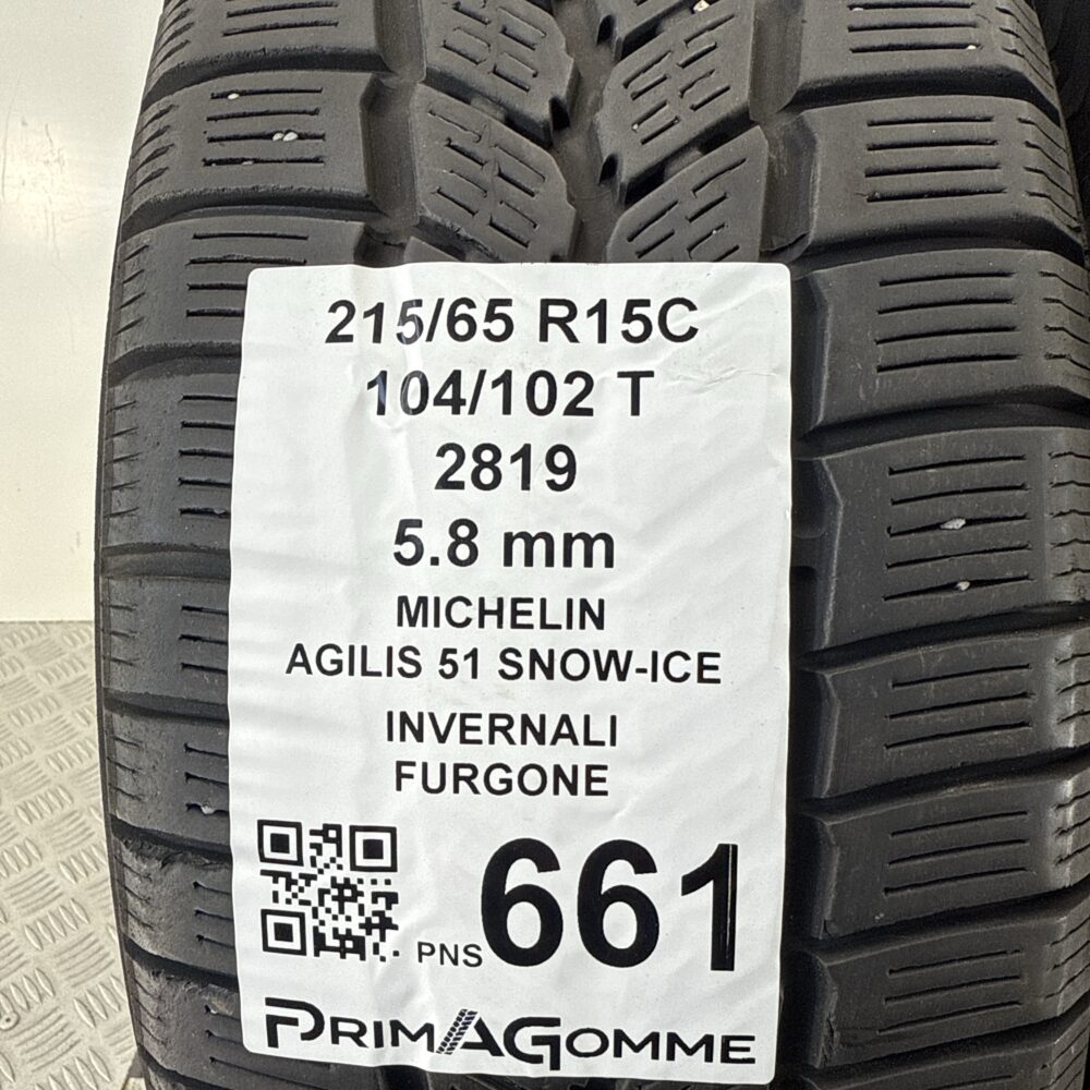 Pneumatici Usati 215 65 R15C 104/102T Michelin Agilis 51 Snow-Ice 83% Invernali | Gomme Usate | PrimaGomme.it Pneumatici Usati 215 65 R15C 104/102T Michelin Agilis 51 Snow-Ice 83% Invernali - immagine 3