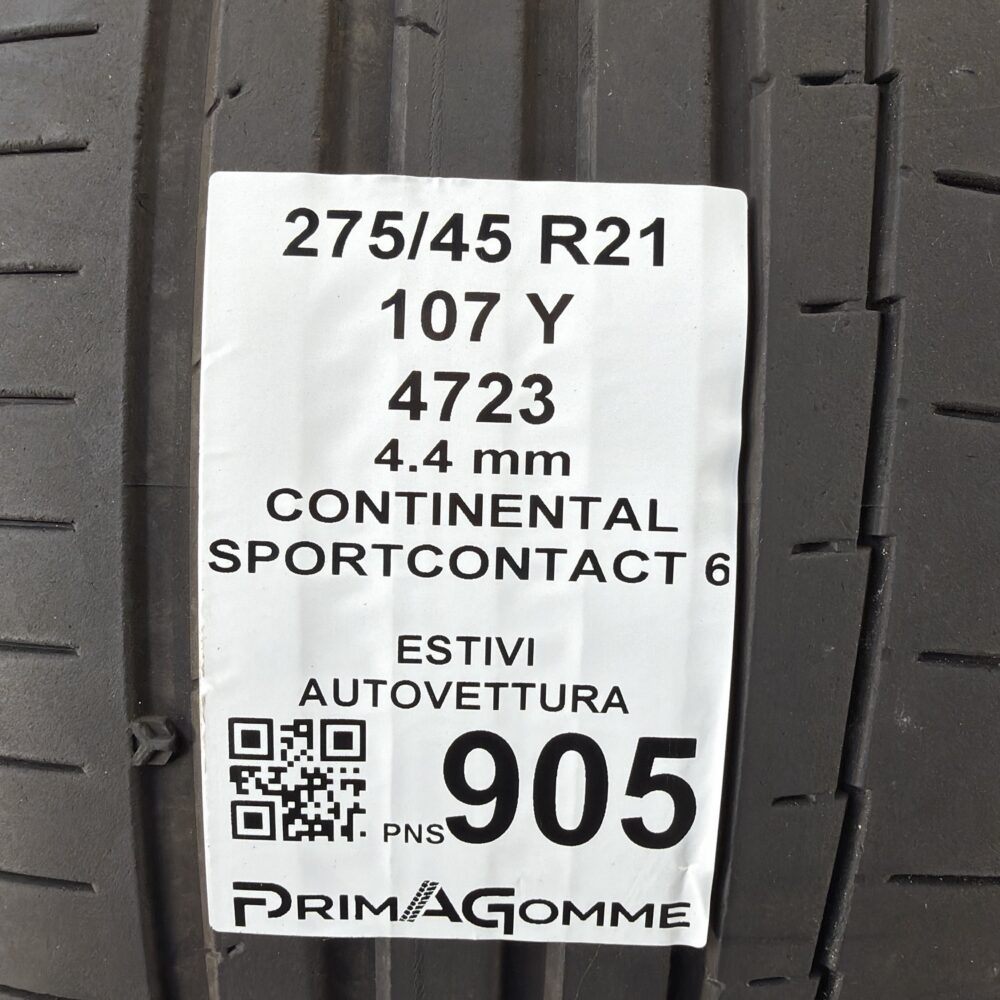 Gomme Usate 275 45 R21 107Y Continental SportContact 6 Estive | Gomme Usate | PrimaGomme.it Gomme Usate 275 45 R21 107Y Continental SportContact 6 Estive - immagine 3