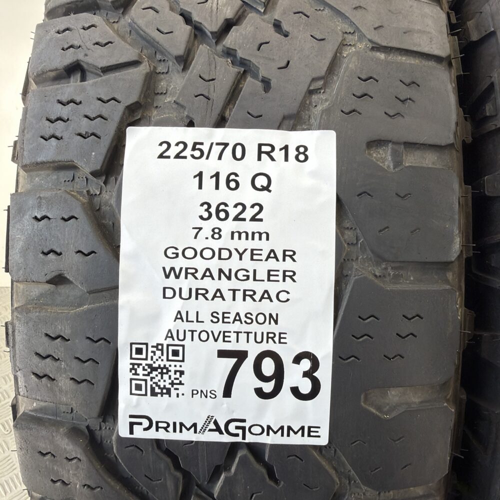 Pneumatici Usati 225 70 R18 116Q Goodyear Wrangler Duratrac 73% Quattro Stagioni | Gomme Usate | PrimaGomme.it Pneumatici Usati 225 70 R18 116Q Goodyear Wrangler Duratrac 73% Quattro Stagioni - immagine 3