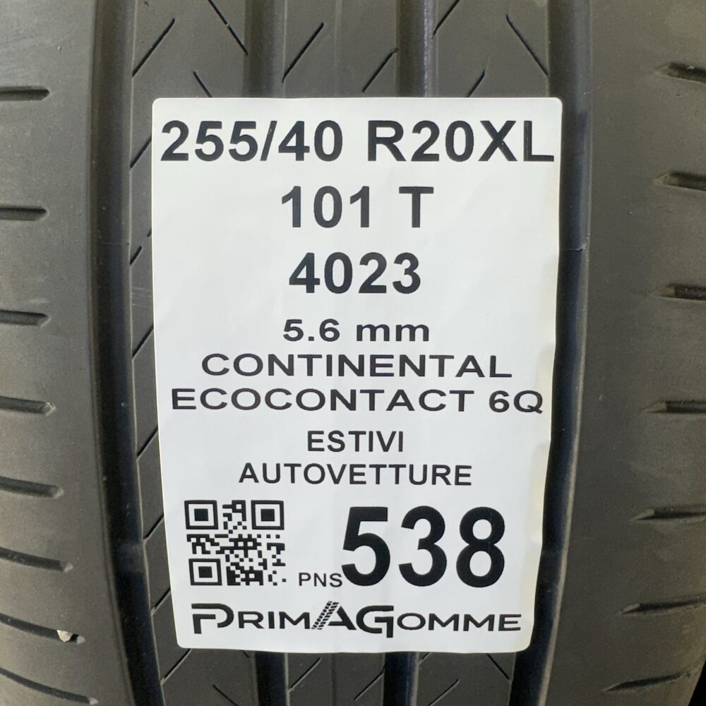 Pneumatici Usati 255 40 R20 XL 101T RUNFLAT Continental Ecocontact 6Q 82% Estive | Gomme Usate | PrimaGomme.it Pneumatici Usati 255 40 R20 XL 101T RUNFLAT Continental Ecocontact 6Q 82% Estive - immagine 3