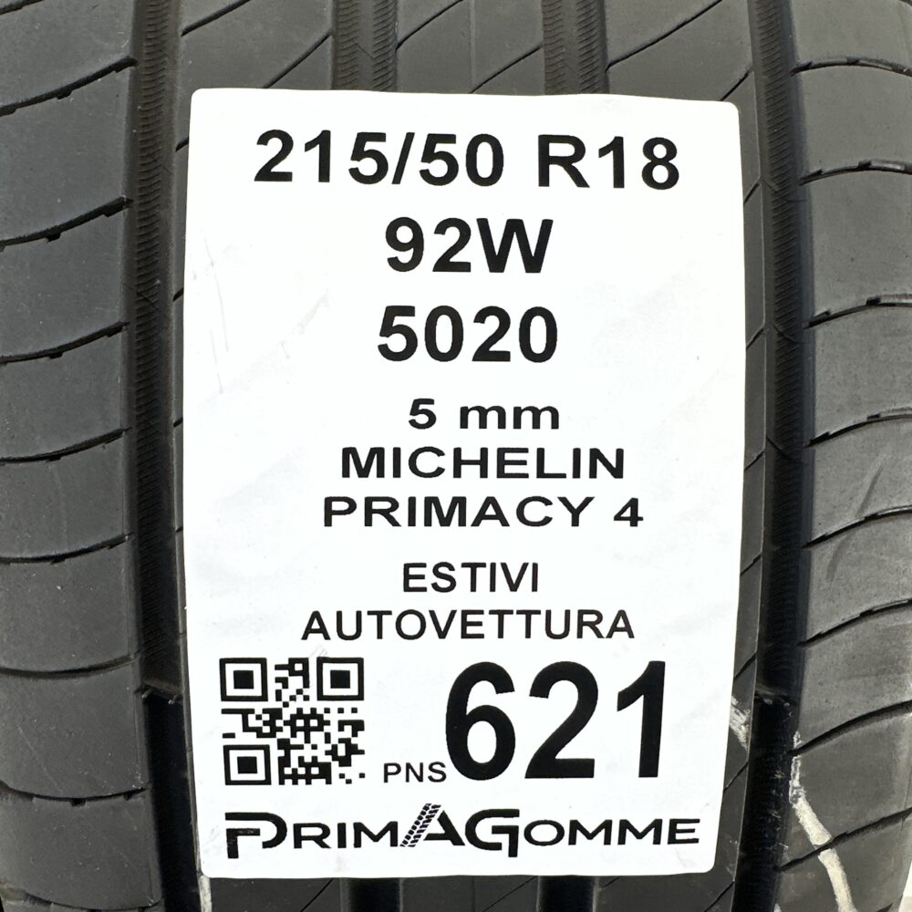 Pneumatici Usati 215 50 R18 92W Michelin Primacy 4 71% Estive | Gomme Usate | PrimaGomme.it Pneumatici Usati 215 50 R18 92W Michelin Primacy 4 71% Estive - immagine 3