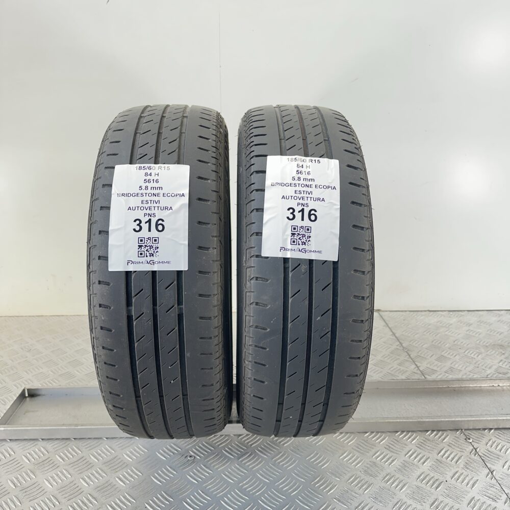 Pneumatici Usati 185 60 R15 84H Bridgestone Ecopia 83% Estive | Gomme Usate | PrimaGomme.it Pneumatici Usati 185 60 R15 84H Bridgestone Ecopia 83% Estive