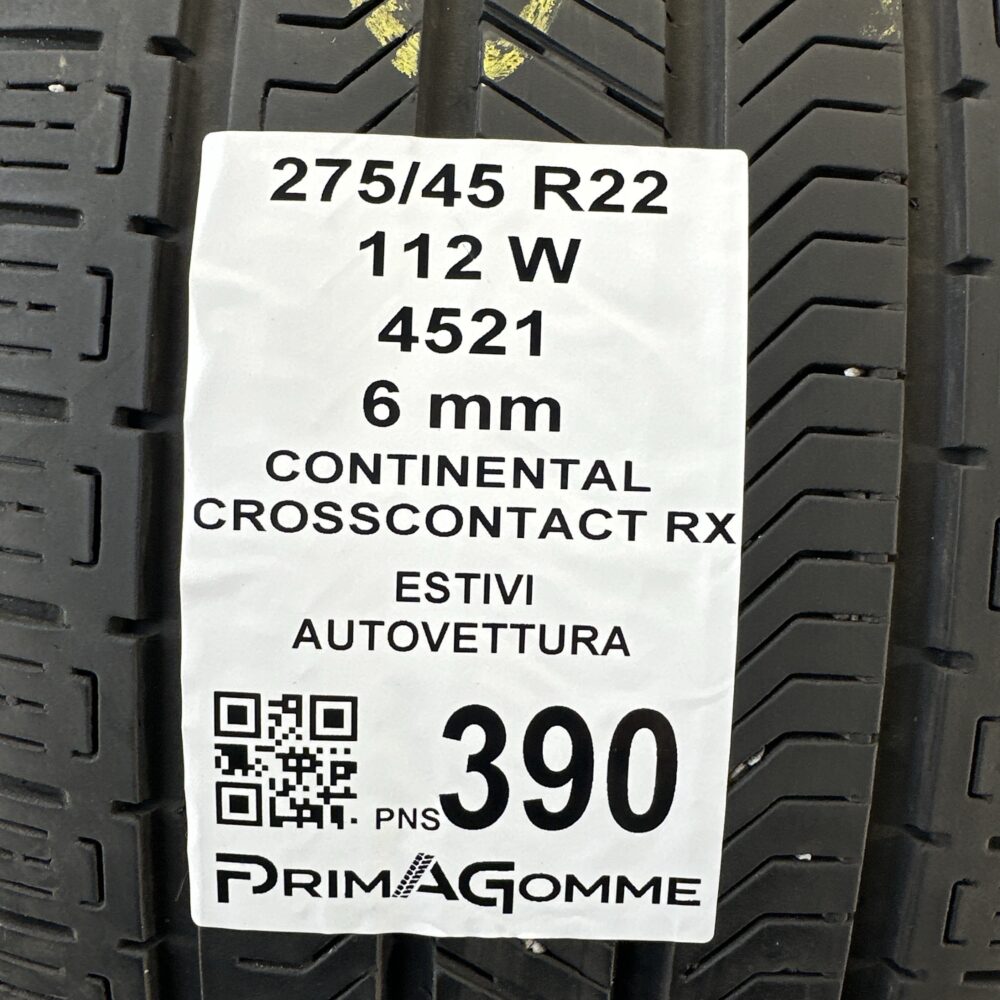 Pneumatici Usati 275 45 R22 112W Continental CrossContact RX 85% Estive | Gomme Usate | PrimaGomme.it Pneumatici Usati 275 45 R22 112W Continental CrossContact RX 85% Estive - immagine 3