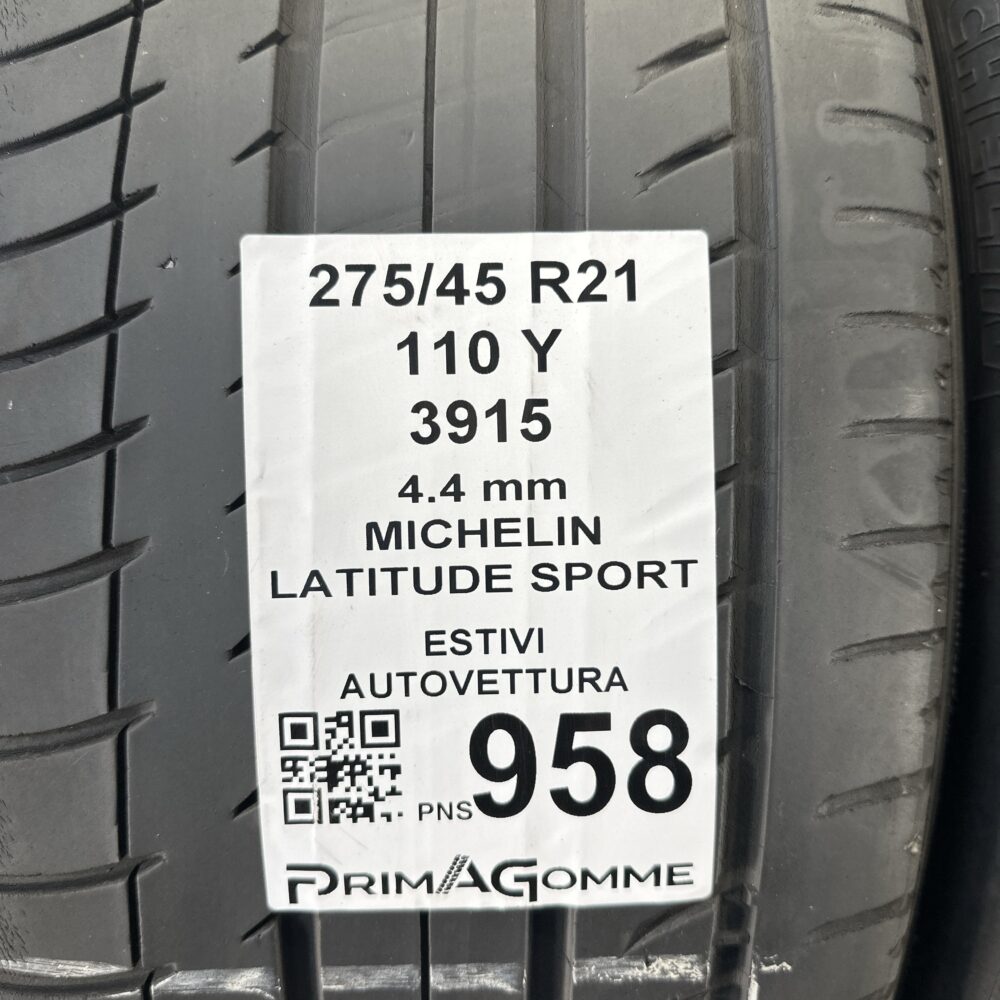 Pneumatici Usati 275 45 R21 110Y Michelin Latitude Sport Estive | Gomme Usate | PrimaGomme.it Pneumatici Usati 275 45 R21 110Y Michelin Latitude Sport Estive - immagine 3