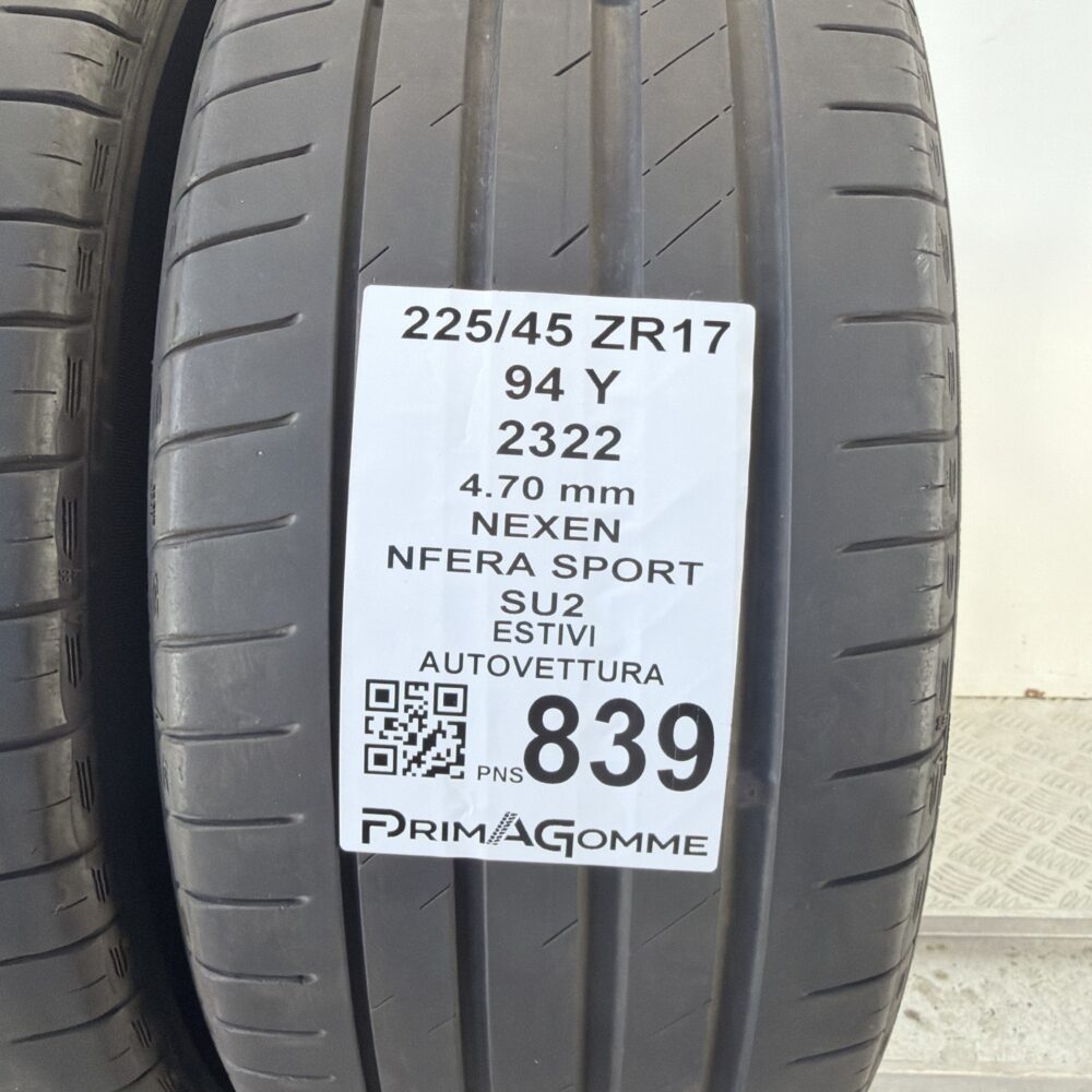 Pneumatici Usati 225 45 ZR17 94Y Nexen Nfera Sport Estive | Gomme Usate | PrimaGomme.it Pneumatici Usati 225 45 ZR17 94Y Nexen Nfera Sport Estive - immagine 3