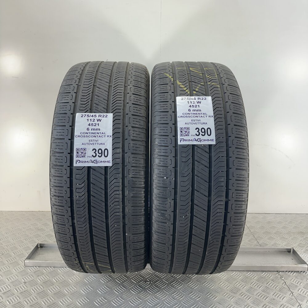 Pneumatici Usati 275 45 R22 112W Continental CrossContact RX 85% Estive | Gomme Usate | PrimaGomme.it Pneumatici Usati 275 45 R22 112W Continental CrossContact RX 85% Estive