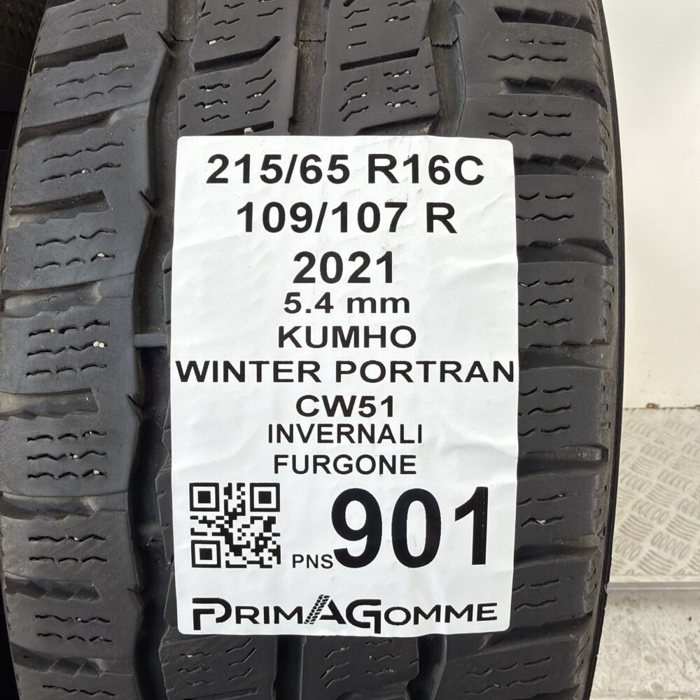 Gomme Usate 215 65 R16C 109 107R Kumho Winter Portran CW51 75% Invernali | Gomme Usate | PrimaGomme.it Gomme Usate 215 65 R16C 109 107R Kumho Winter Portran CW51 75% Invernali - immagine 3