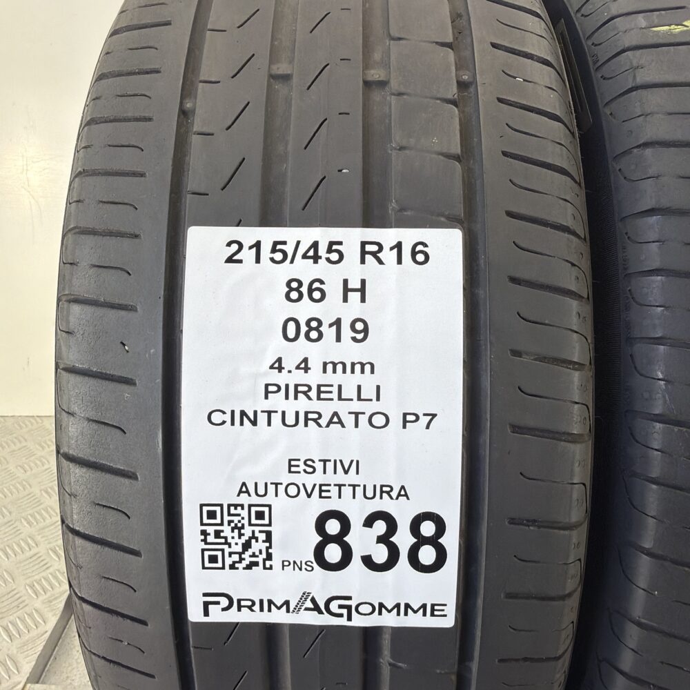 Pneumatici Usati 215 45 R16 86H Pirelli Cinturato P7 Estive | Gomme Usate | PrimaGomme.it Pneumatici Usati 215 45 R16 86H Pirelli Cinturato P7 Estive - immagine 3