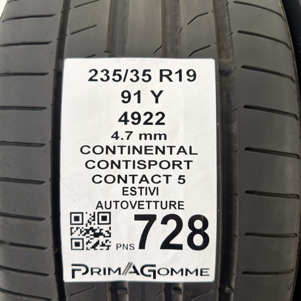 Pneumatici Usati 235 35 R19 91Y Continental ContiSportContact 5 Estive | Gomme Usate | PrimaGomme.it Pneumatici Usati 235 35 R19 91Y Continental ContiSportContact 5 Estive - immagine 3