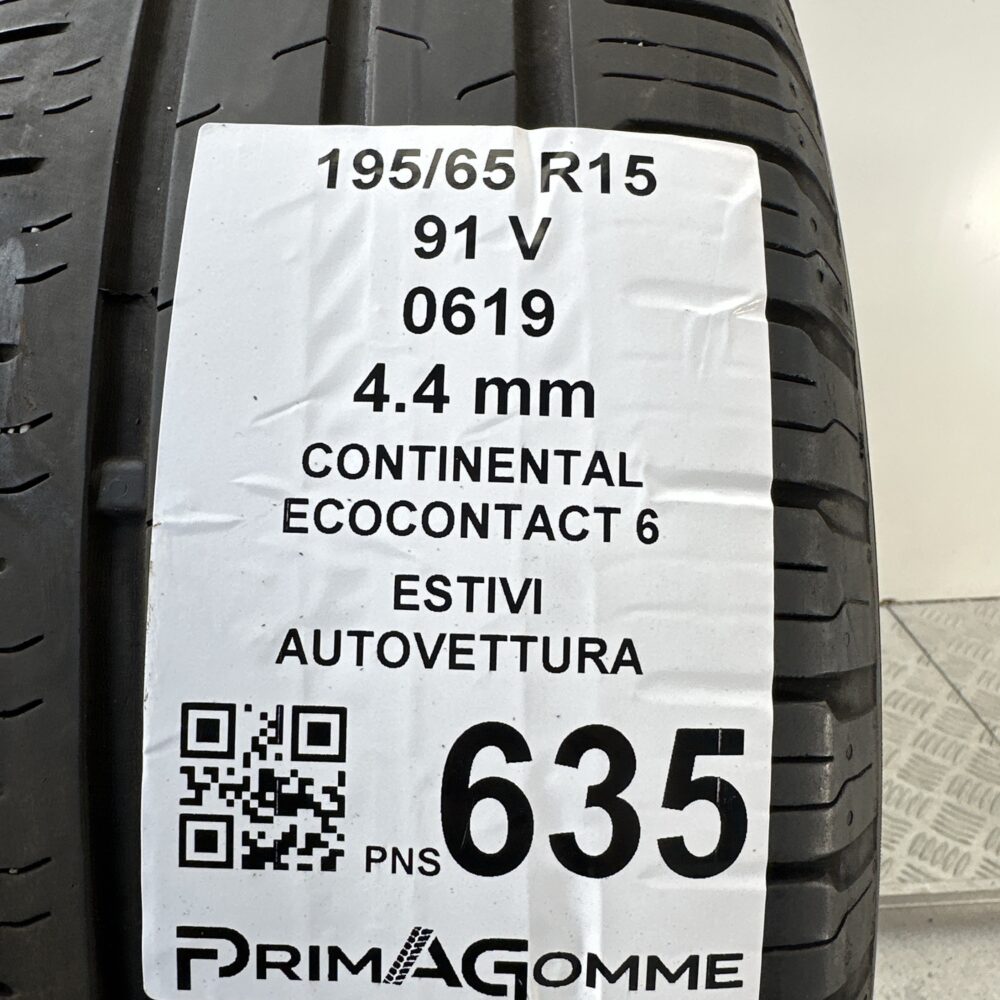 Pneumatici Usati 195 65 R15 91V Continental Ecocontact 6 Estive | Gomme Usate | PrimaGomme.it Pneumatici Usati 195 65 R15 91V Continental Ecocontact 6 Estive - immagine 3