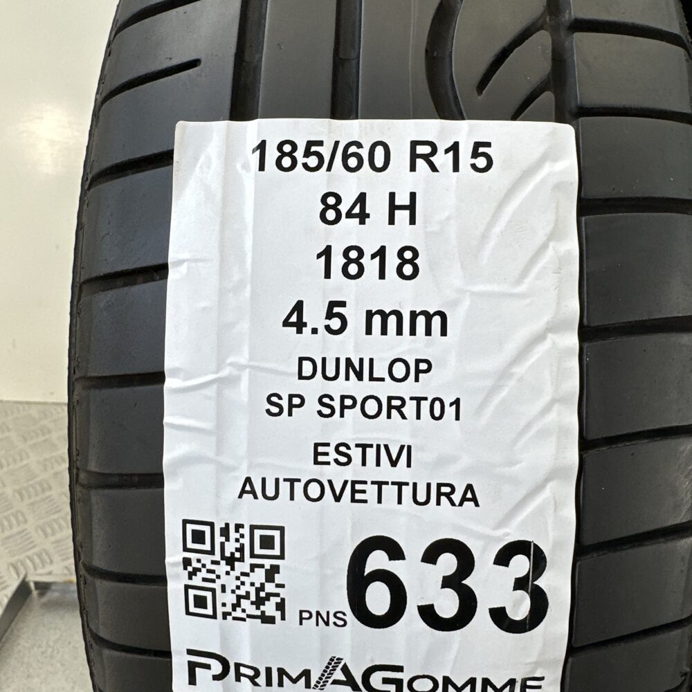 Pneumatici Usati 185 60 R15 84H Dunlop SP Sport01 Estive | Gomme Usate | PrimaGomme.it Pneumatici Usati 185 60 R15 84H Dunlop SP Sport01 Estive - immagine 3