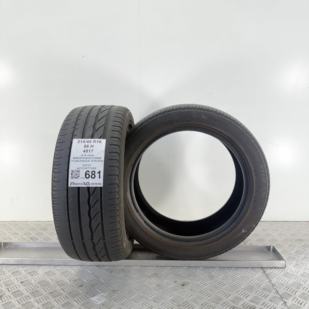 Pneumatici Usati 215 45 R16 86H Bridgestone Turanza ER300 Estive | Gomme Usate | PrimaGomme.it Pneumatici Usati 215 45 R16 86H Bridgestone Turanza ER300 Estive - immagine 5
