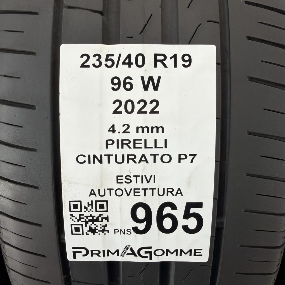 Pneumatici Usati 235 40 R19 96W Pirelli Cinturato P7 Estive | Gomme Usate | PrimaGomme.it Pneumatici Usati 235 40 R19 96W Pirelli Cinturato P7 Estive - immagine 3