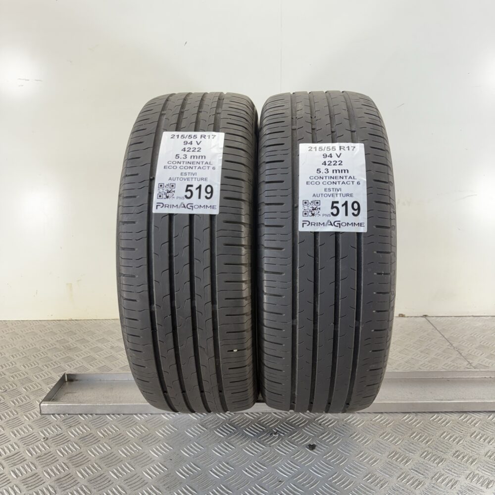 Pneumatici Usati 215 55 R17 94V Continental Eco Contact 6 76% Estive | Gomme Usate | PrimaGomme.it Pneumatici Usati 215 55 R17 94V Continental Eco Contact 6 76% Estive