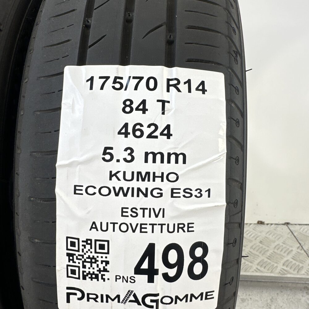 Pneumatici Usati 175 70 R14 84T Kumho Ecowing ES31 76% Estive | Gomme Usate | PrimaGomme.it Pneumatici Usati 175 70 R14 84T Kumho Ecowing ES31 76% Estive - immagine 3