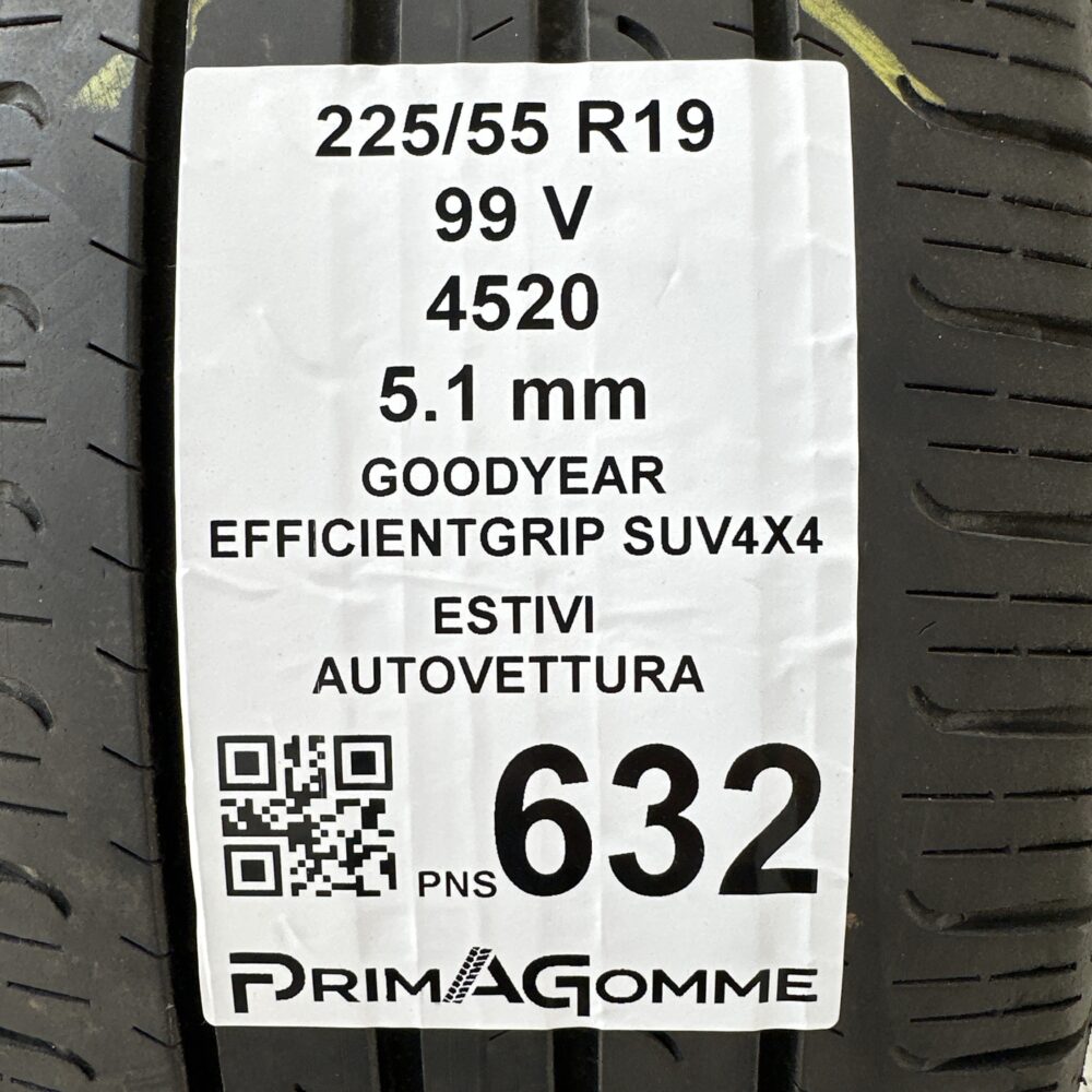 Pneumatici Usati 225 55 R19 99V Goodyear EfficientGrip SUV4X4 73% Estive | Gomme Usate | PrimaGomme.it Pneumatici Usati 225 55 R19 99V Goodyear EfficientGrip SUV4X4 73% Estive - immagine 3