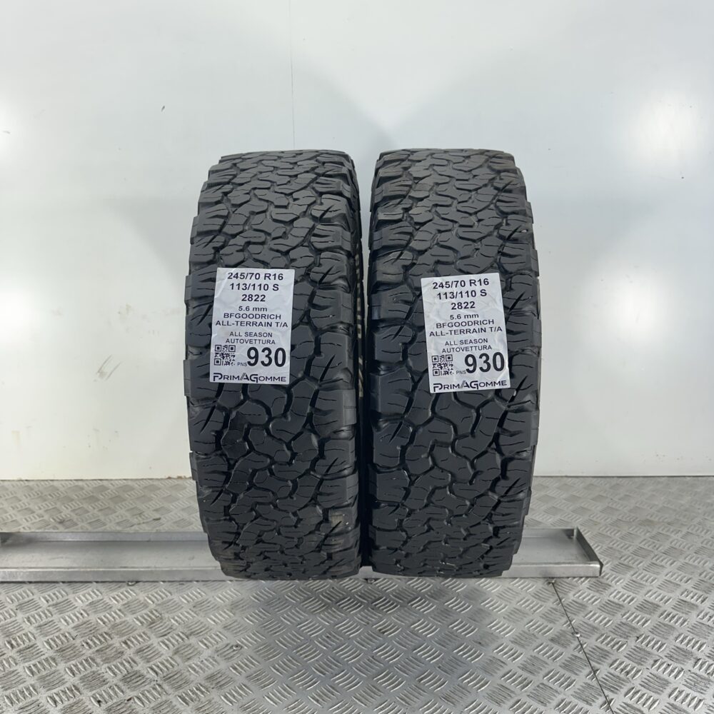 Pneumatici Usati 245 70 R16 113 110 S BFGoodrich All-Terrain T/A 70% Quattro Stagioni | Gomme Usate | PrimaGomme.it Pneumatici Usati 245 70 R16 113 110 S BFGoodrich All-Terrain T/A 70% Quattro Stagioni