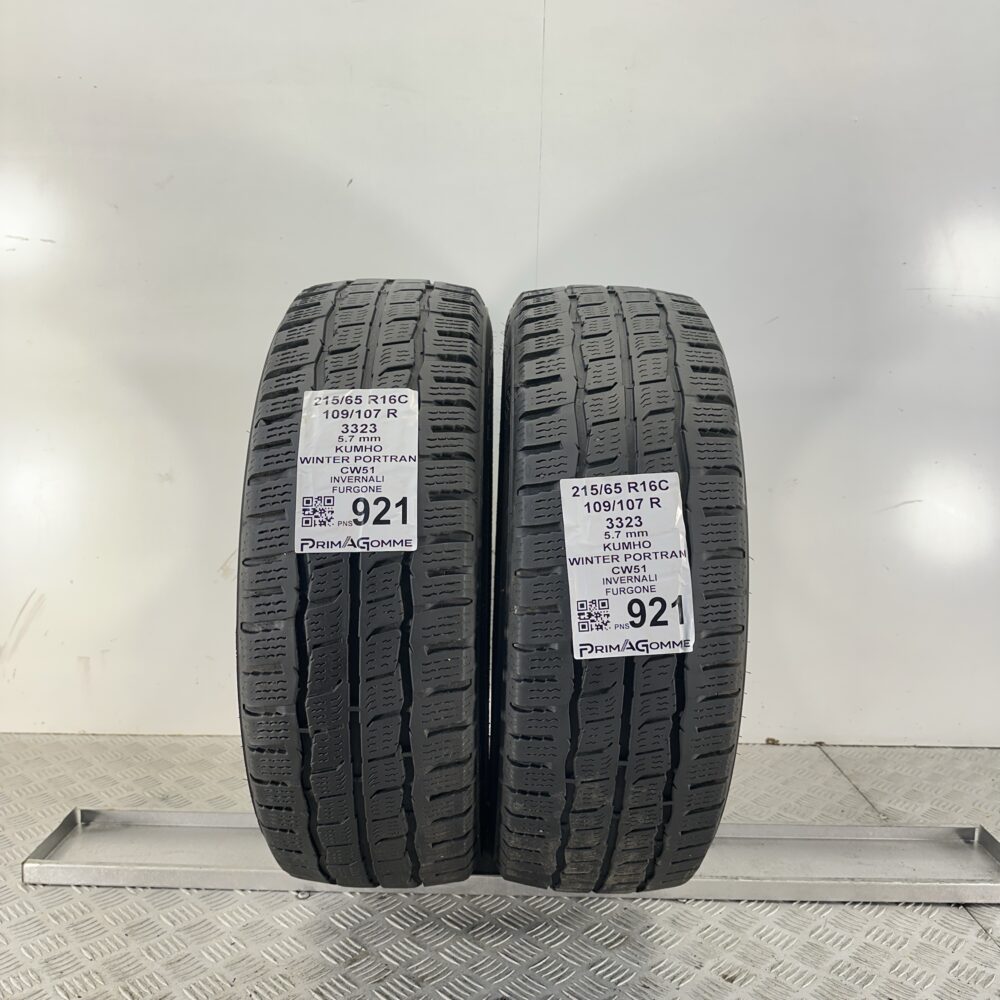 Pneumatici Usati 215 65 R16C 109 107R Kumho Winter Portran CW51 81% Invernali | Gomme Usate | PrimaGomme.it Pneumatici Usati 215 65 R16C 109 107R Kumho Winter Portran CW51 81% Invernali - immagine 5