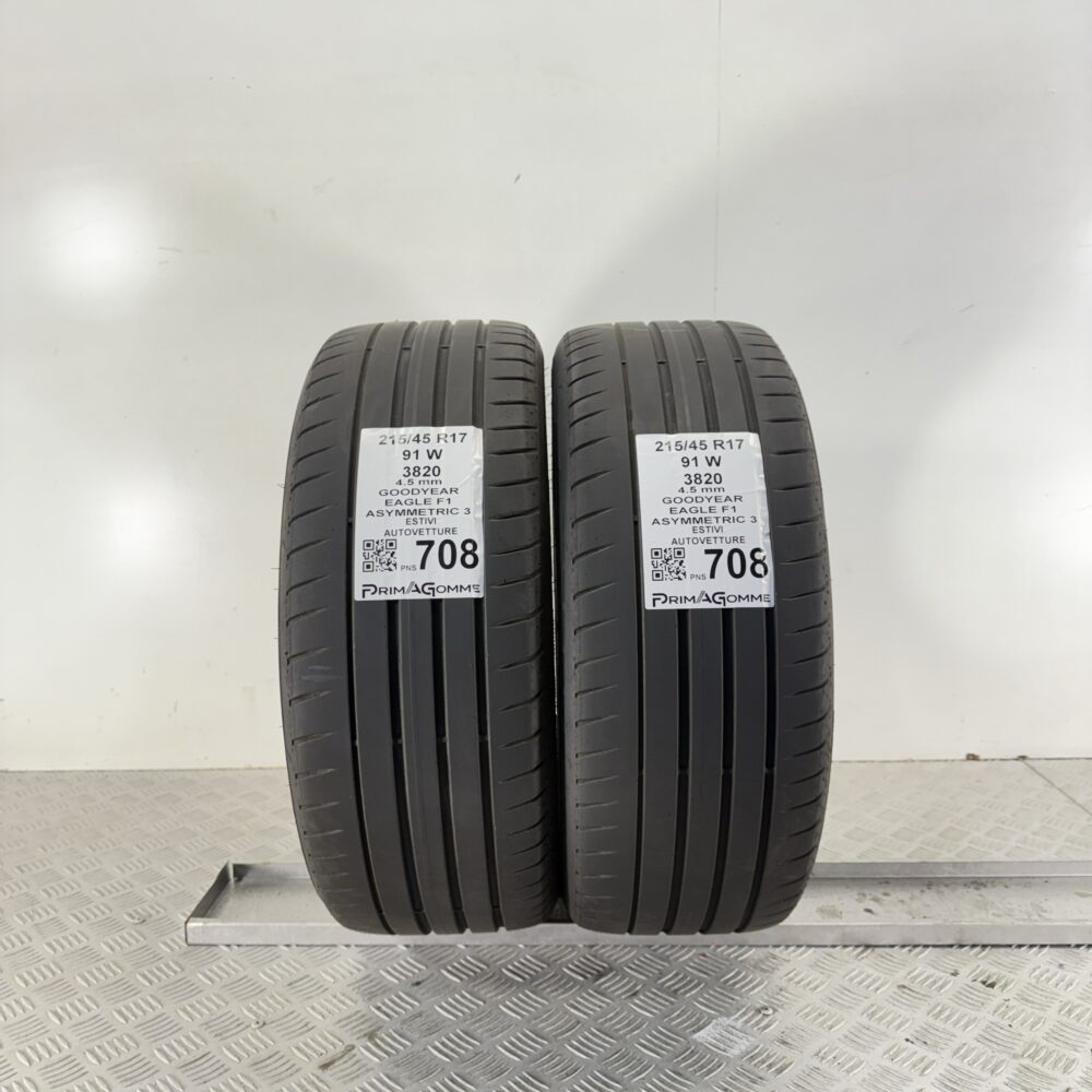 Pneumatici Usati 215 45 R17 91W Goodyear Eagle F1 Asymmetric 3 Estive | Gomme Usate | PrimaGomme.it Pneumatici Usati 215 45 R17 91W Goodyear Eagle F1 Asymmetric 3 Estive