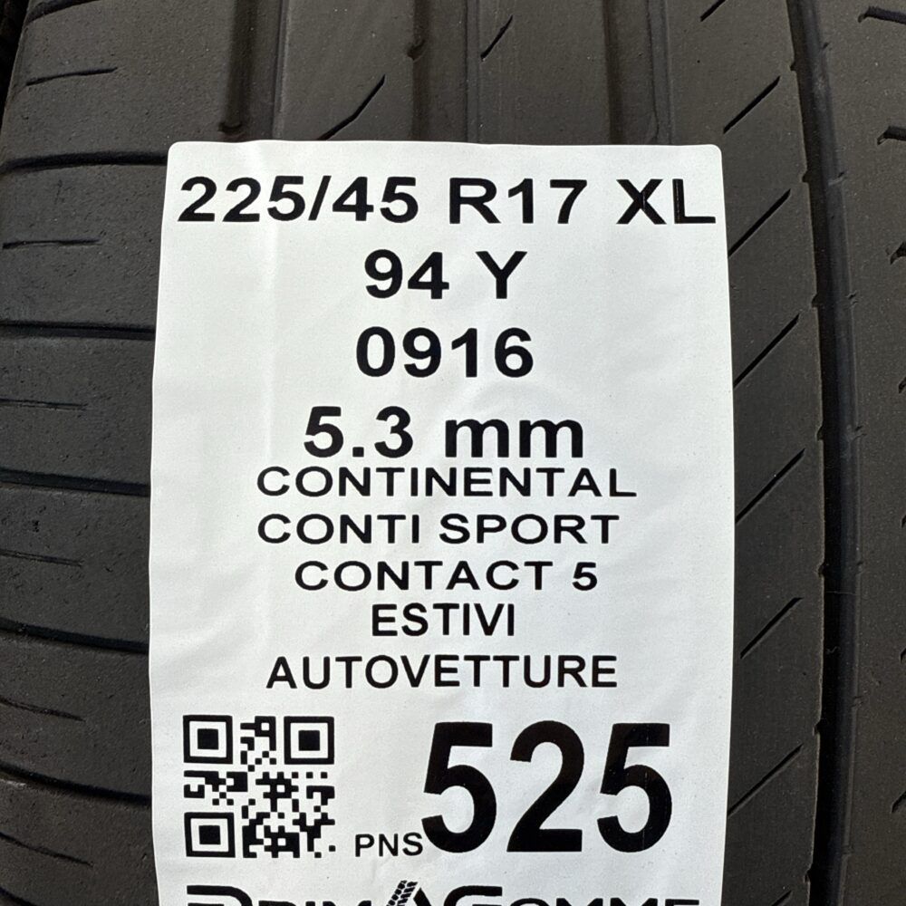 Pneumatici Usati 225 45 R17 XL 94Y Continental Conti Sport Contact 5 76% Estive | Gomme Usate | PrimaGomme.it Pneumatici Usati 225 45 R17 XL 94Y Continental Conti Sport Contact 5 76% Estive - immagine 3