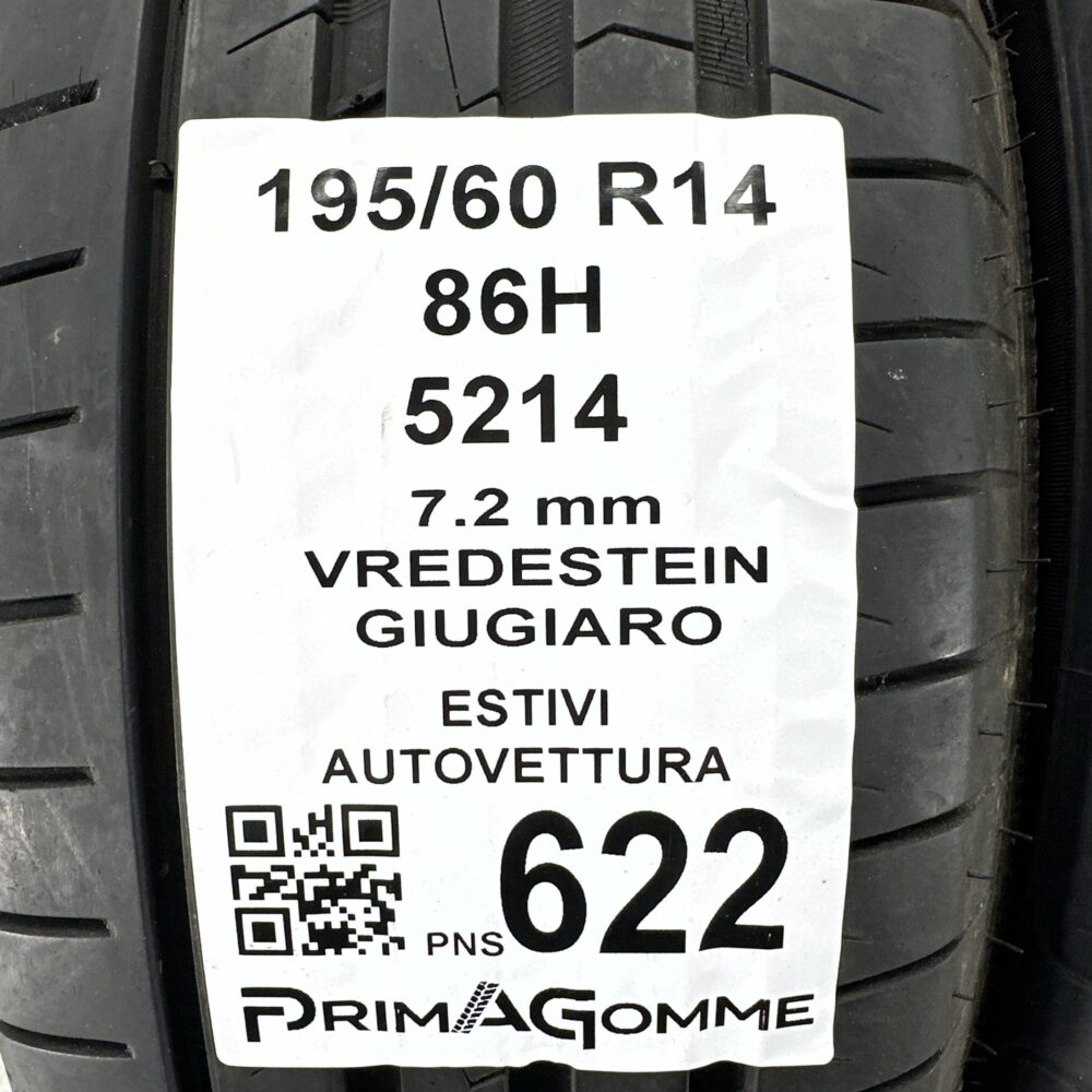 Pneumatici Usati 195 60 R14 86H Vredestein Giugiaro 99% Estive | Gomme Usate | PrimaGomme.it Pneumatici Usati 195 60 R14 86H Vredestein Giugiaro 99% Estive - immagine 5