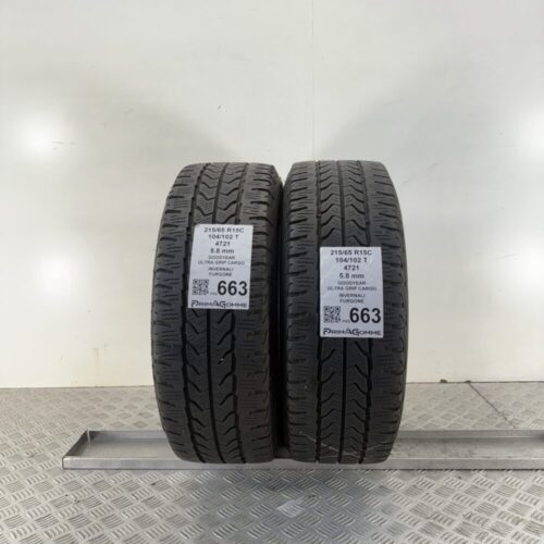 Pneumatici Usati 215 65 R15C 104/102T Goodyear Ultra Grip Cargo 82% Invernali