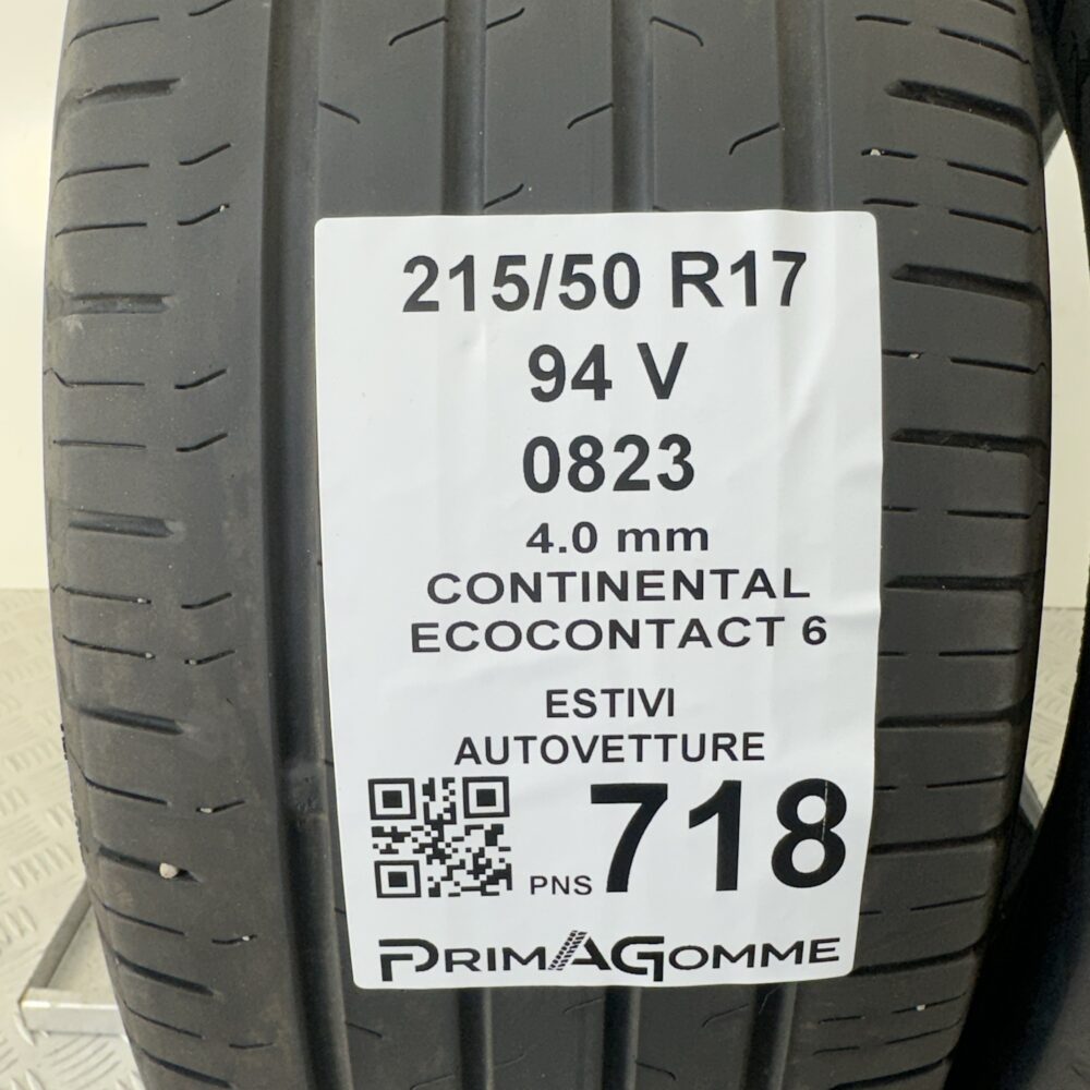 Pneumatici Usati 215 50 R17 94V Continental EcoContact 6 Estive | Gomme Usate | PrimaGomme.it Pneumatici Usati 215 50 R17 94V Continental EcoContact 6 Estive - immagine 3
