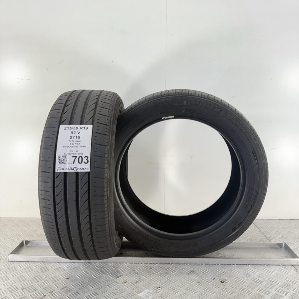 Pneumatici Usati 215 50 R19 92V Toyo Proxes R40 78% Estive | Gomme Usate | PrimaGomme.it Pneumatici Usati 215 50 R19 92V Toyo Proxes R40 78% Estive - immagine 5