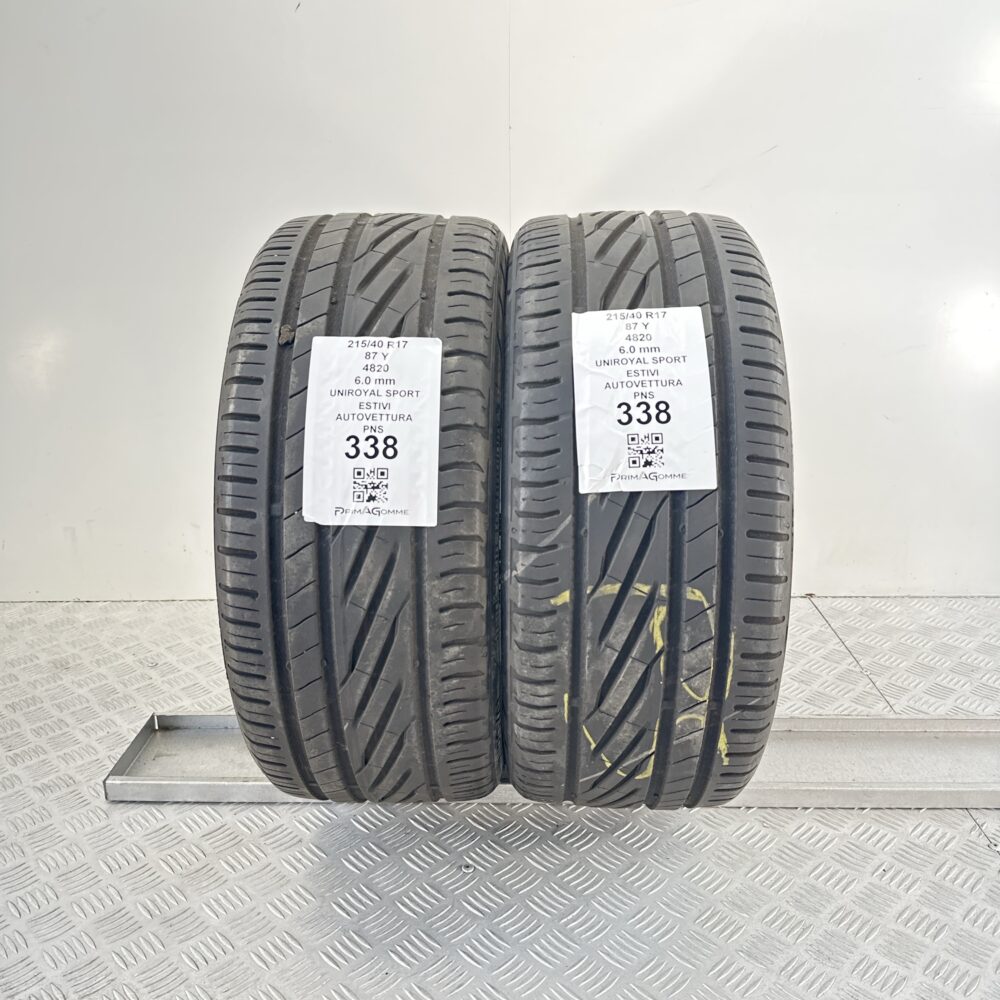 Pneumatici Usati 215 40 R17 87Y Uniroyal Sport 86% Estive | Gomme Usate | PrimaGomme.it Pneumatici Usati 215 40 R17 87Y Uniroyal Sport 86% Estive