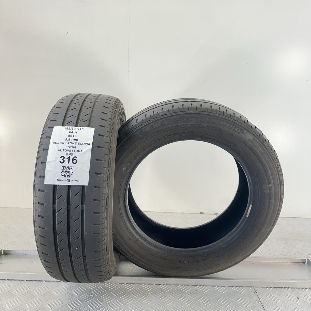 Pneumatici Usati 185 60 R15 84H Bridgestone Ecopia 83% Estive | Gomme Usate | PrimaGomme.it Pneumatici Usati 185 60 R15 84H Bridgestone Ecopia 83% Estive - immagine 5