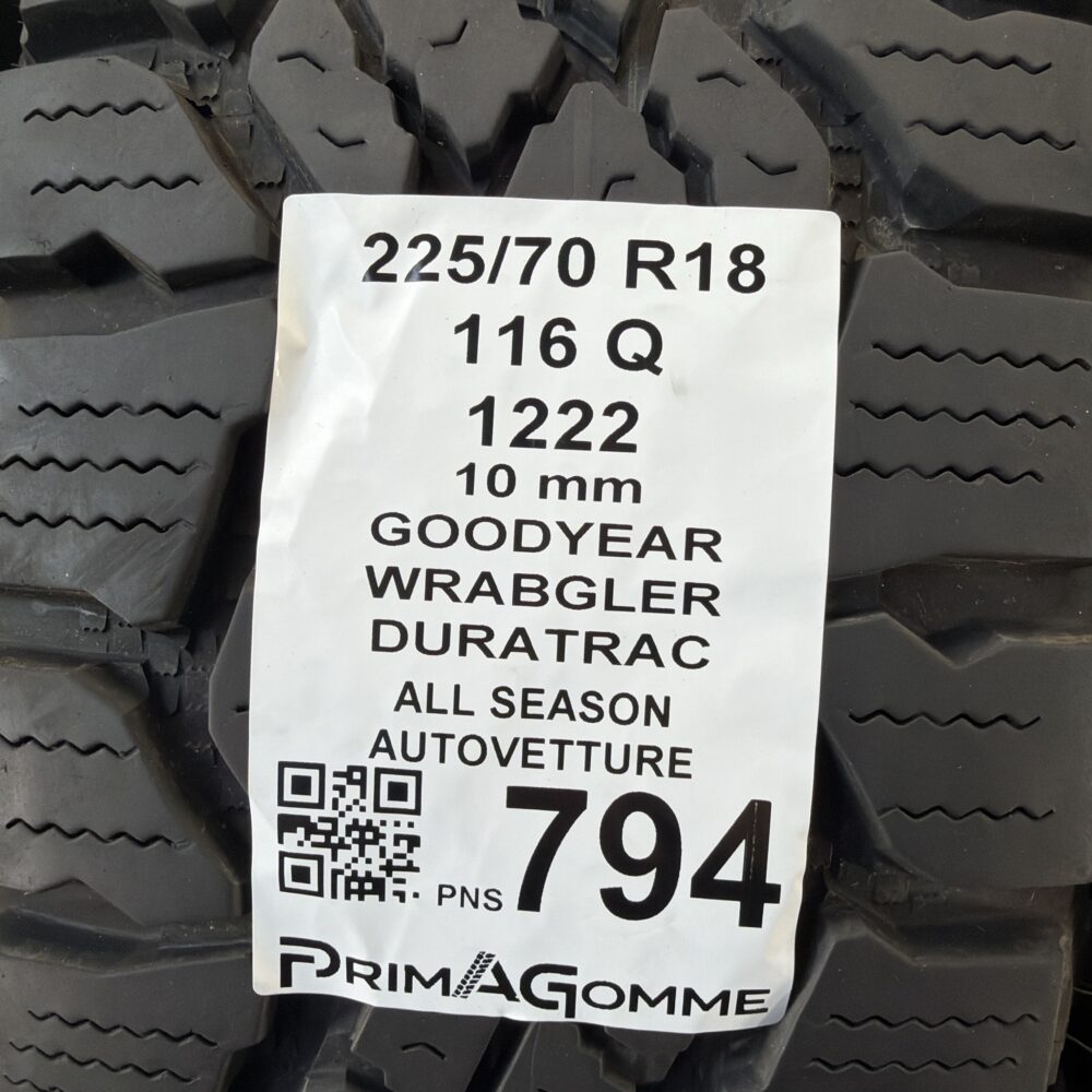 Pneumatici Usati 225 70 R18 116Q Goodyear Wrangler Duratrac 100% Quattro Stagioni | Gomme Usate | PrimaGomme.it Pneumatici Usati 225 70 R18 116Q Goodyear Wrangler Duratrac 100% Quattro Stagioni - immagine 3