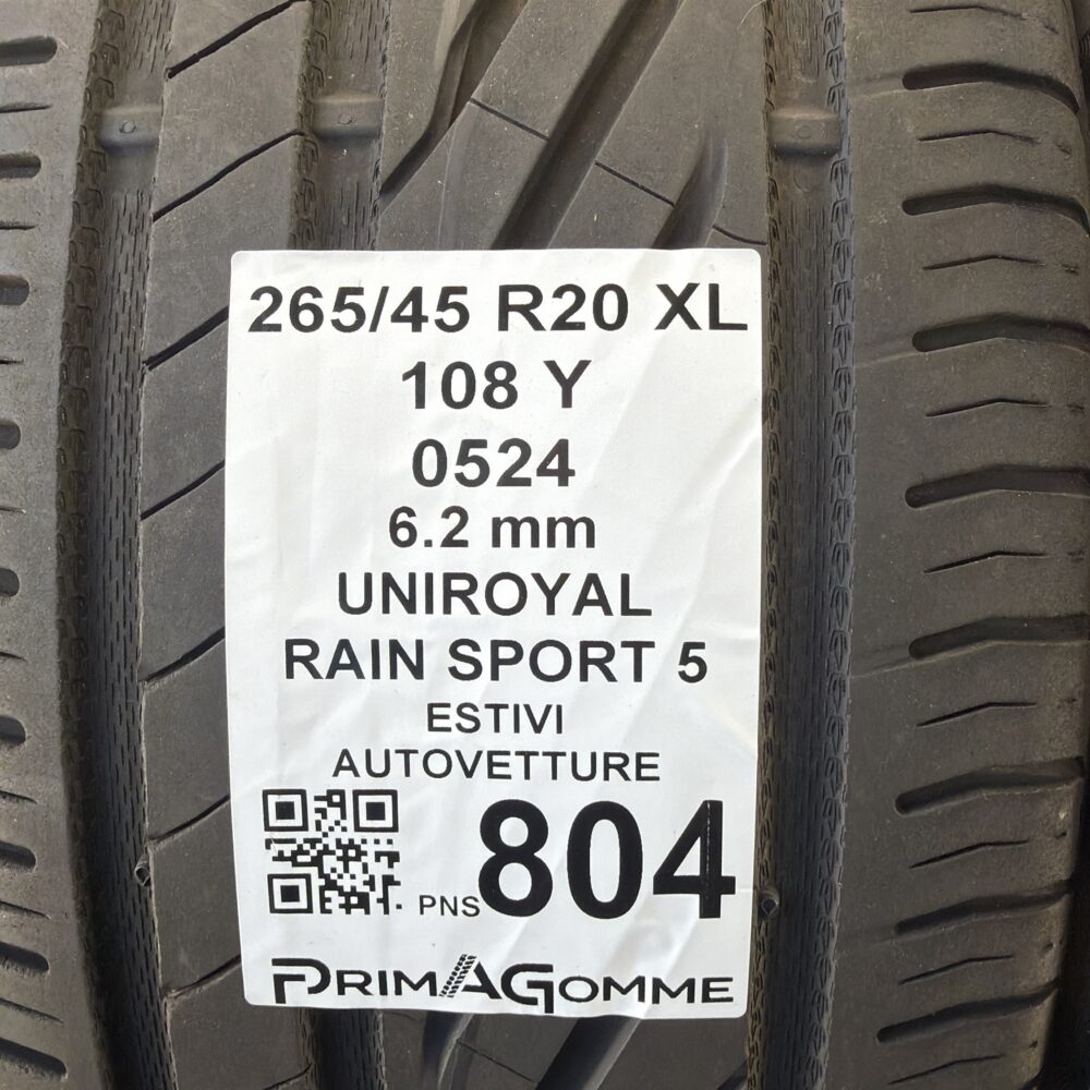 Pneumatici Usati 265 45 R20 XL 108Y Uniroyal Rain Sport 5 89% Estive | Gomme Usate | PrimaGomme.it Pneumatici Usati 265 45 R20 XL 108Y Uniroyal Rain Sport 5 89% Estive - immagine 3