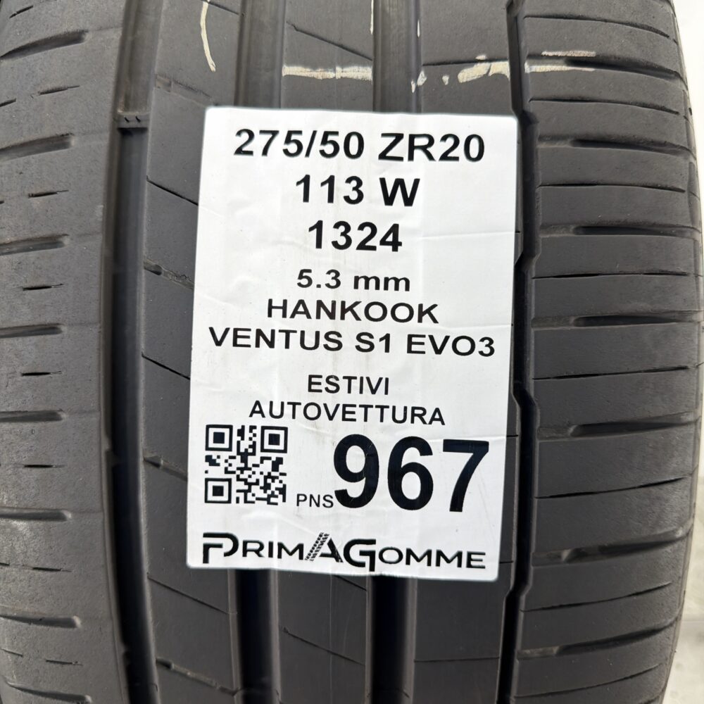 Pneumatici Usati 275 50 ZR20 113W Hankook Ventus S1 Evo3 76% Estive | Gomme Usate | PrimaGomme.it Pneumatici Usati 275 50 ZR20 113W Hankook Ventus S1 Evo3 76% Estive - immagine 3