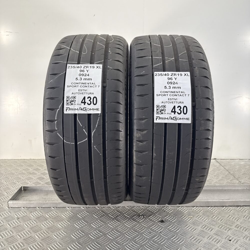 Pneumatici Usati 235 40 ZR19 XL 96Y Continental Sport Contact 7 78% Estive | Gomme Usate | PrimaGomme.it Pneumatici Usati 235 40 ZR19 XL 96Y Continental Sport Contact 7 78% Estive