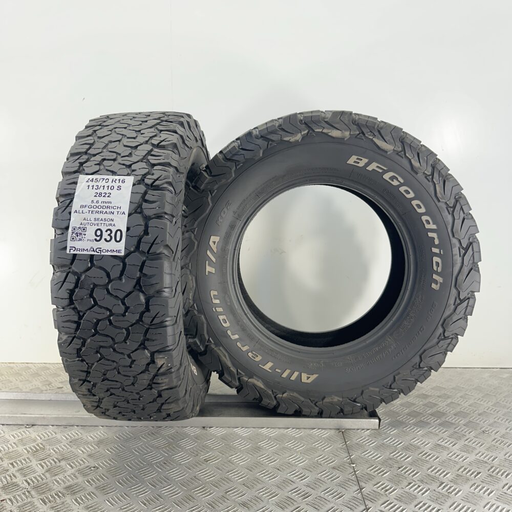 Pneumatici Usati 245 70 R16 113 110 S BFGoodrich All-Terrain T/A 70% Quattro Stagioni | Gomme Usate | PrimaGomme.it Pneumatici Usati 245 70 R16 113 110 S BFGoodrich All-Terrain T/A 70% Quattro Stagioni - immagine 5