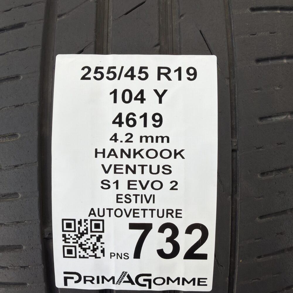 Pneumatici Usati 255 45 R19 104Y Hankook Ventus S1 Evo 2 Estive | Gomme Usate | PrimaGomme.it Pneumatici Usati 255 45 R19 104Y Hankook Ventus S1 Evo 2 Estive - immagine 3