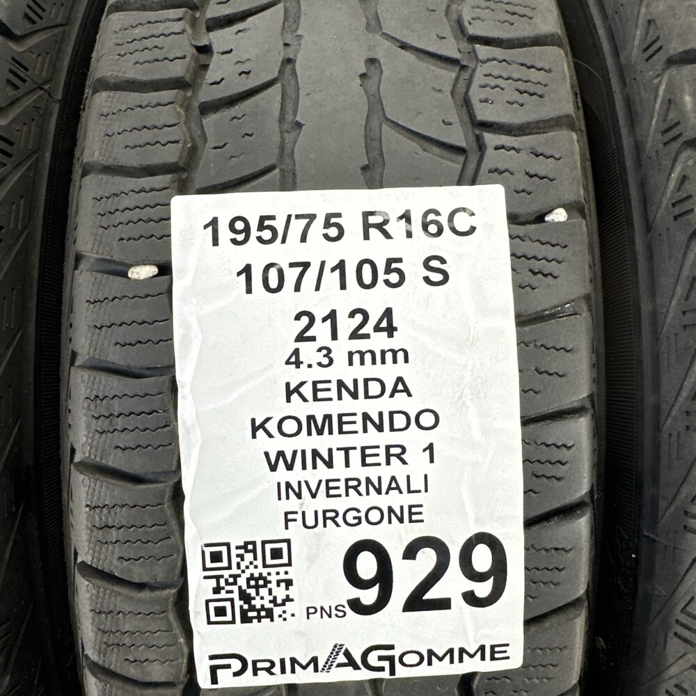 Pneumatici Usati 195 75 R16C 107 105S Kenda Komondo Winter 1 Invernali | Gomme Usate | PrimaGomme.it Pneumatici Usati 195 75 R16C 107 105S Kenda Komondo Winter 1 Invernali - immagine 3