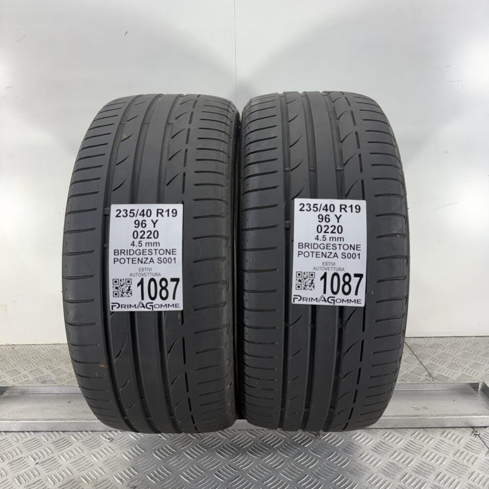 Gomme Usate 235 40 R19 96Y Bridgestone Potenza S001 Estive | Gomme Usate | PrimaGomme.it Gomme Usate 235 40 R19 96Y Bridgestone Potenza S001 Estive