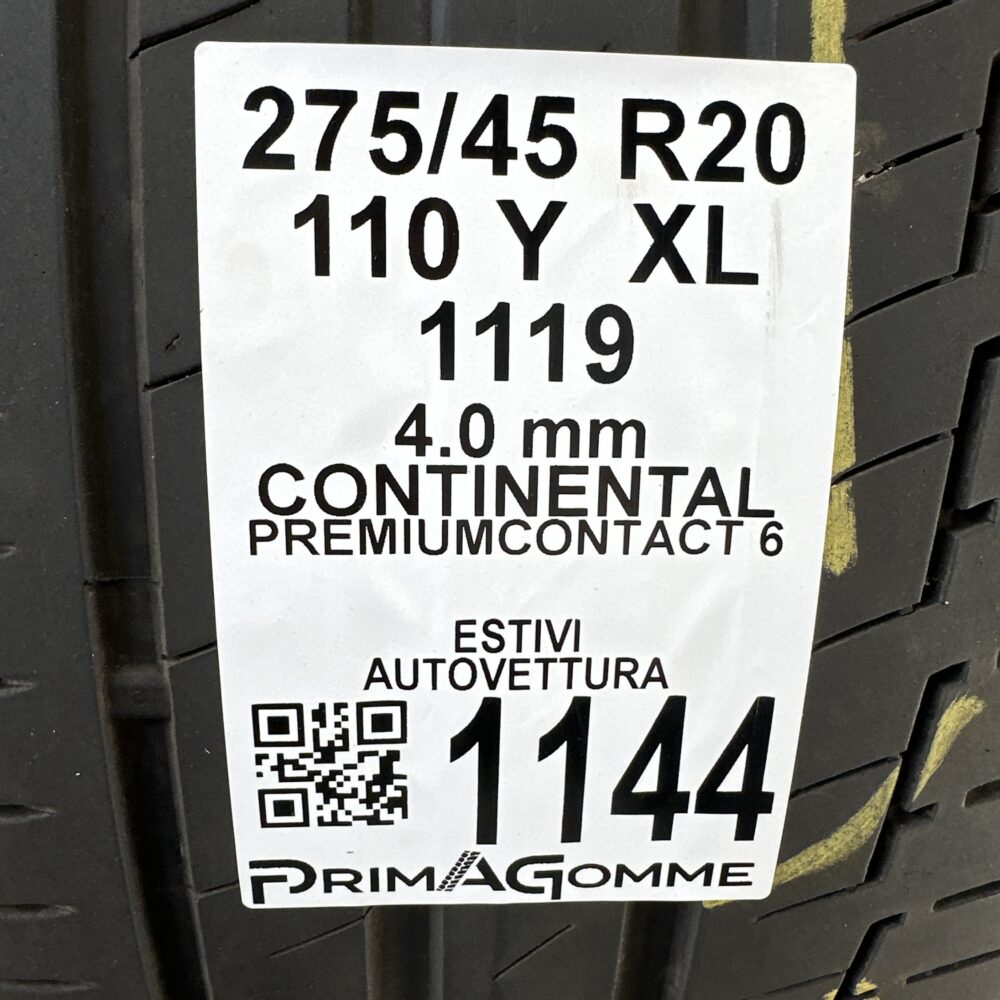 Gomme Usate 275 45 R20 XL 110Y Continental PremiumContact 6 Estive | Gomme Usate | PrimaGomme.it Gomme Usate 275 45 R20 XL 110Y Continental PremiumContact 6 Estive - immagine 3