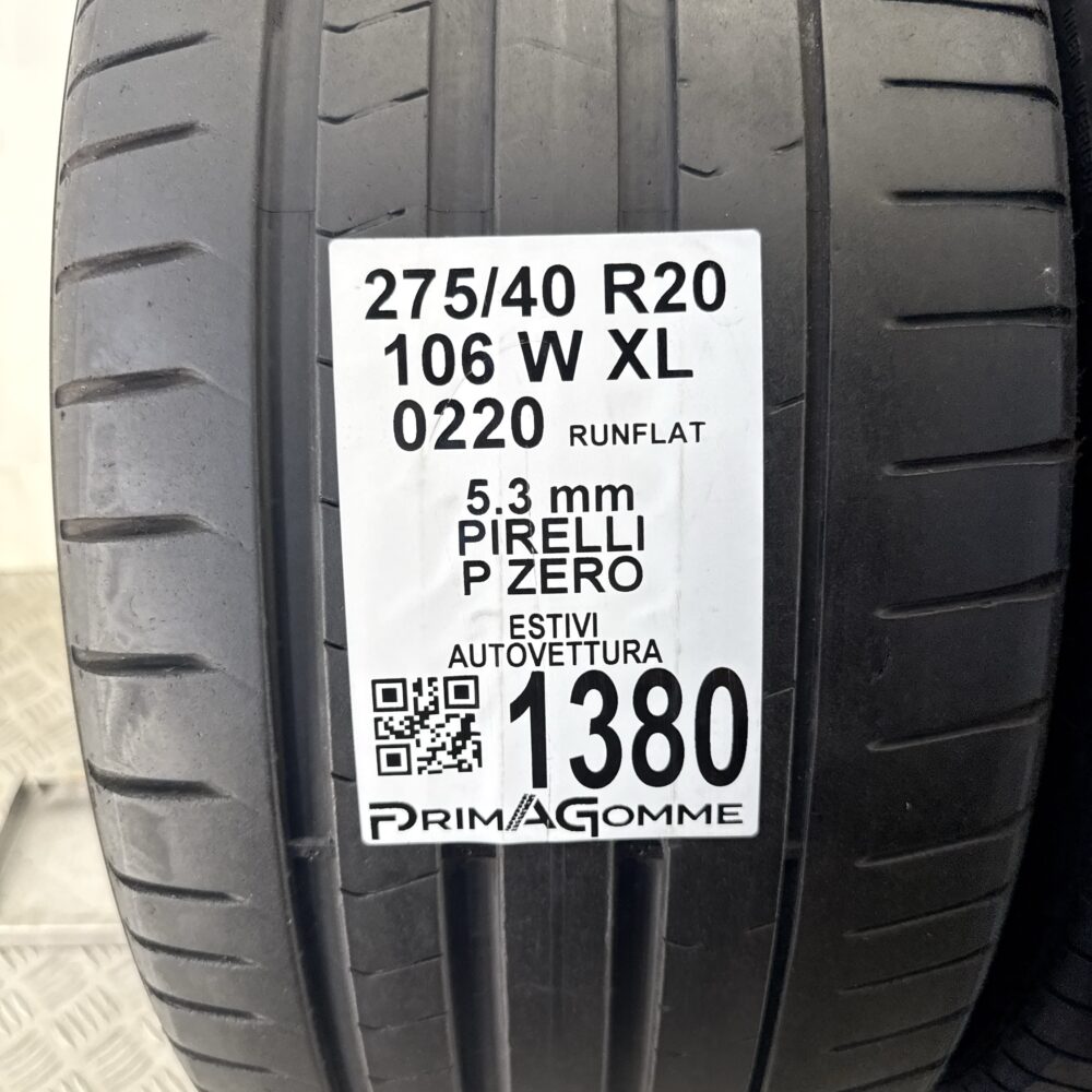 Gomme Usate 275 40 R20 XL 106W Pirelli P Zero RUNFLAT 76% Estive | Gomme Usate | PrimaGomme.it Gomme Usate 275 40 R20 XL 106W Pirelli P Zero RUNFLAT 76% Estive - immagine 3