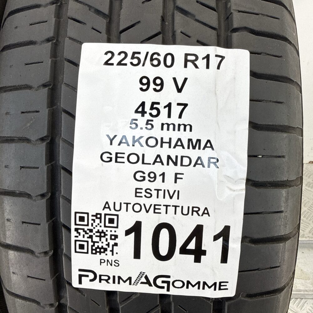 Pneumatici Usati 225 60 R17 99V Yokohama Geolandar G91 F 78% Estive | Gomme Usate | PrimaGomme.it Pneumatici Usati 225 60 R17 99V Yokohama Geolandar G91 F 78% Estive - immagine 3