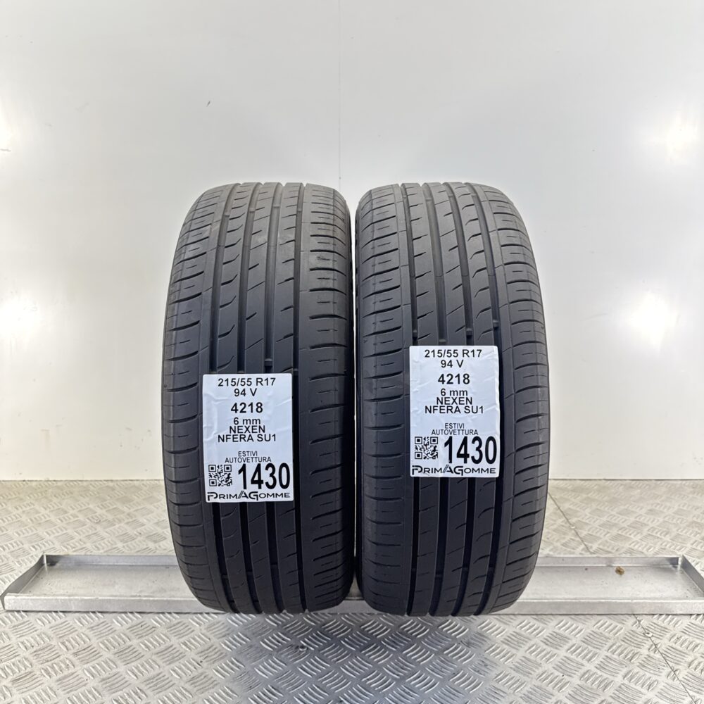 Gomme Usate 215 55 R17 94V Nexen N'Fera SU1 86% Estive | Gomme Usate | PrimaGomme.it Gomme Usate 215 55 R17 94V Nexen N'Fera SU1 86% Estive